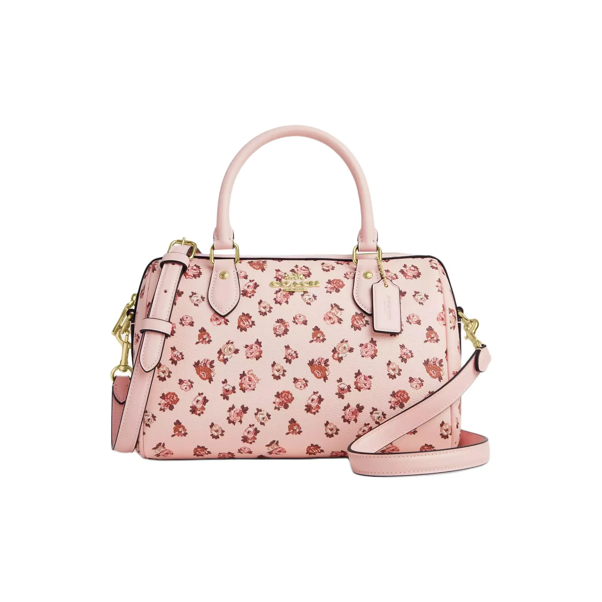 COACH Rowan Покрытый холст Сумка через плечо Сумка среднего размера Женская Многоцветная Румяна