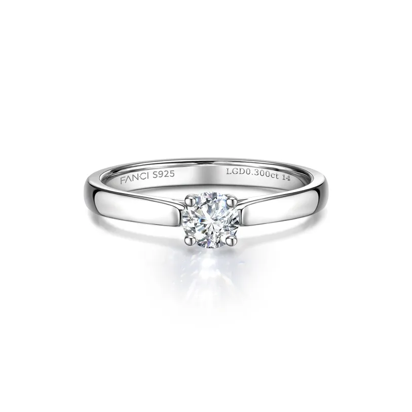 FANCI S925 Silver Inlay 30% Lab Grown Diamond Rings Women's