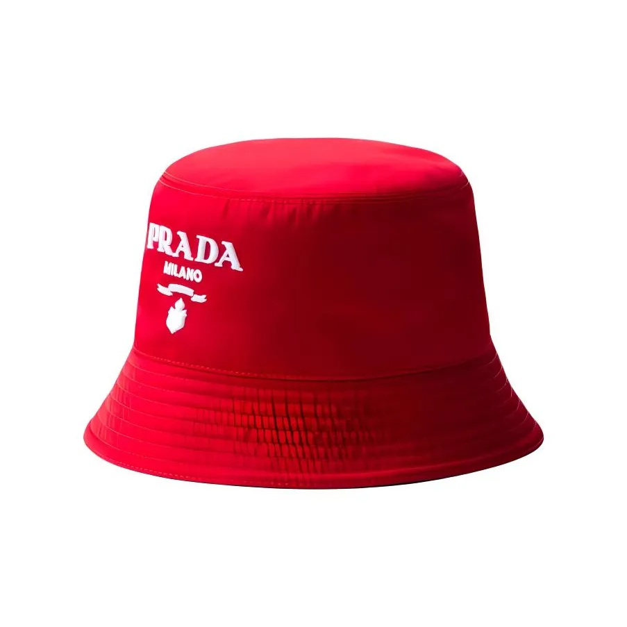 PRADA Переработанный нейлон Шляпы ведра Женские Красный Белый