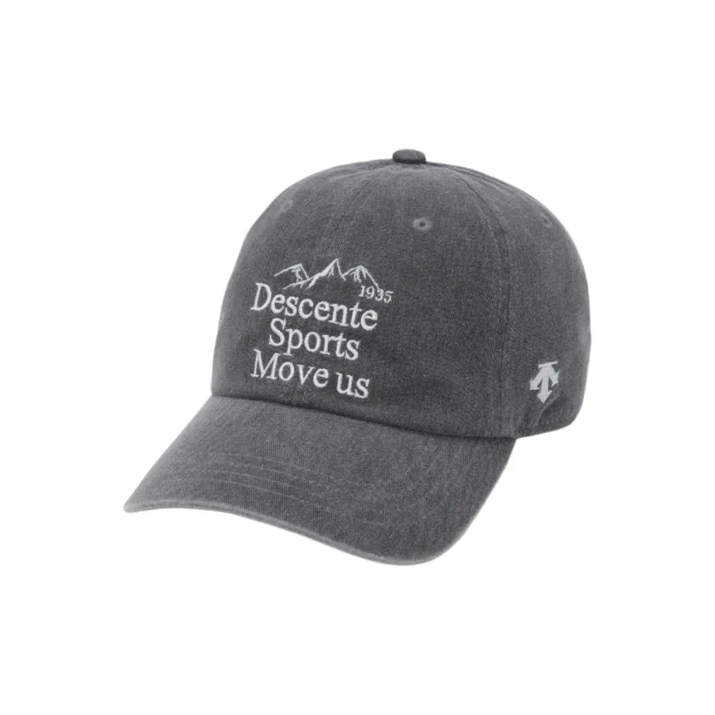 DESCENTE Cotton Baseball Caps Unisex Gray