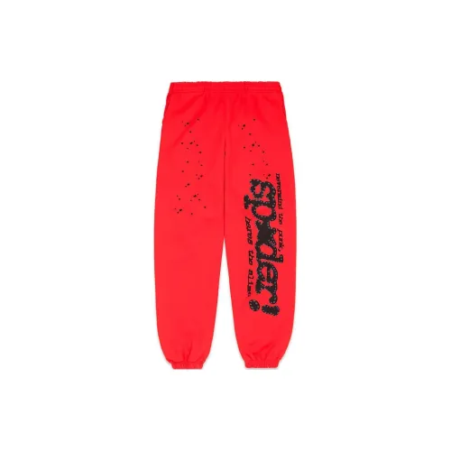 Sp5der Red Мужские Вязаные Тренировочные Брюки
