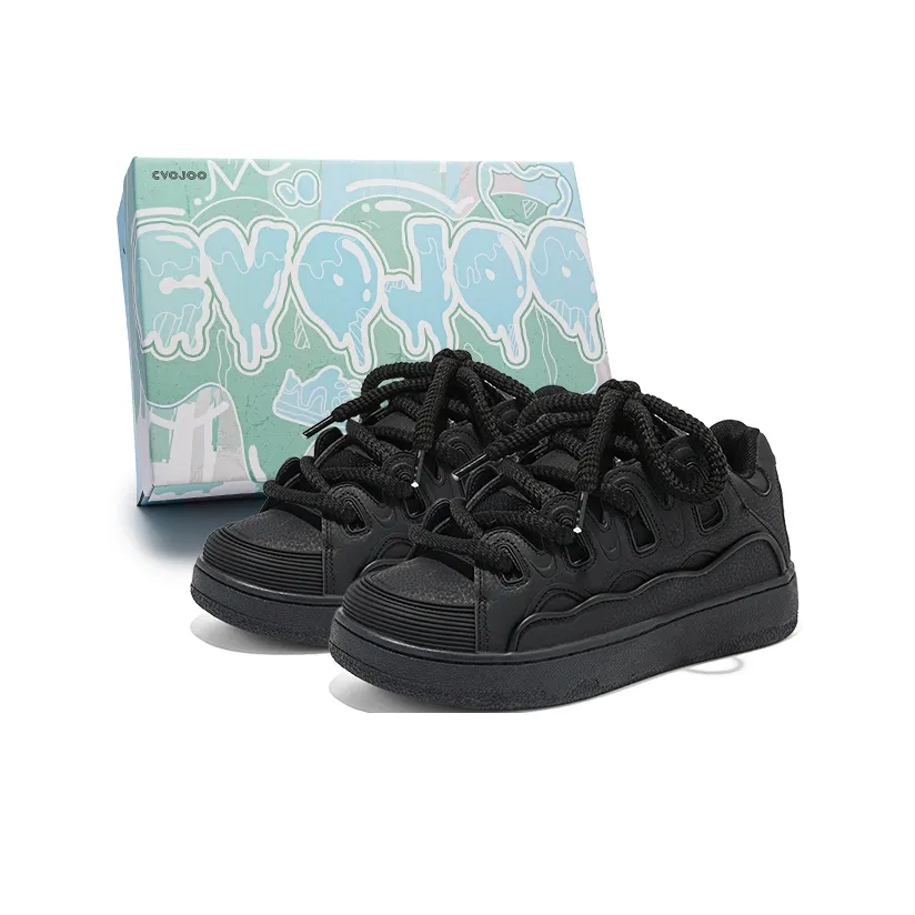 CVOJOO Puffy Shoes Slip Resistant Height Increasing Low Top Skateboard Shoes Unisex