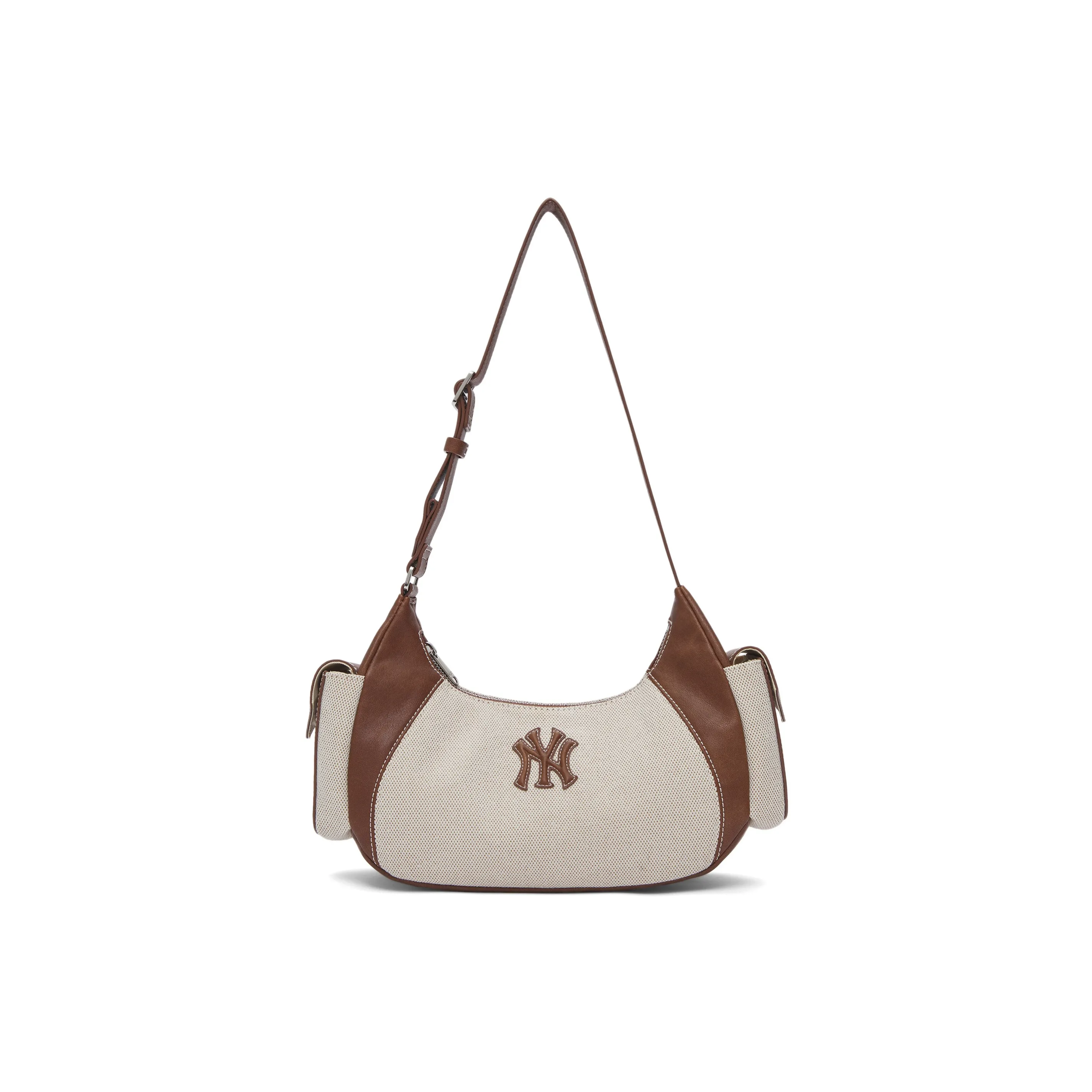 Mlb Base Logo Нью-Йорк Янкис Хлопок Mlb Base Logo Сумка через плечо Луна Зуб Тост Сумка Большая Унисекс Экрю