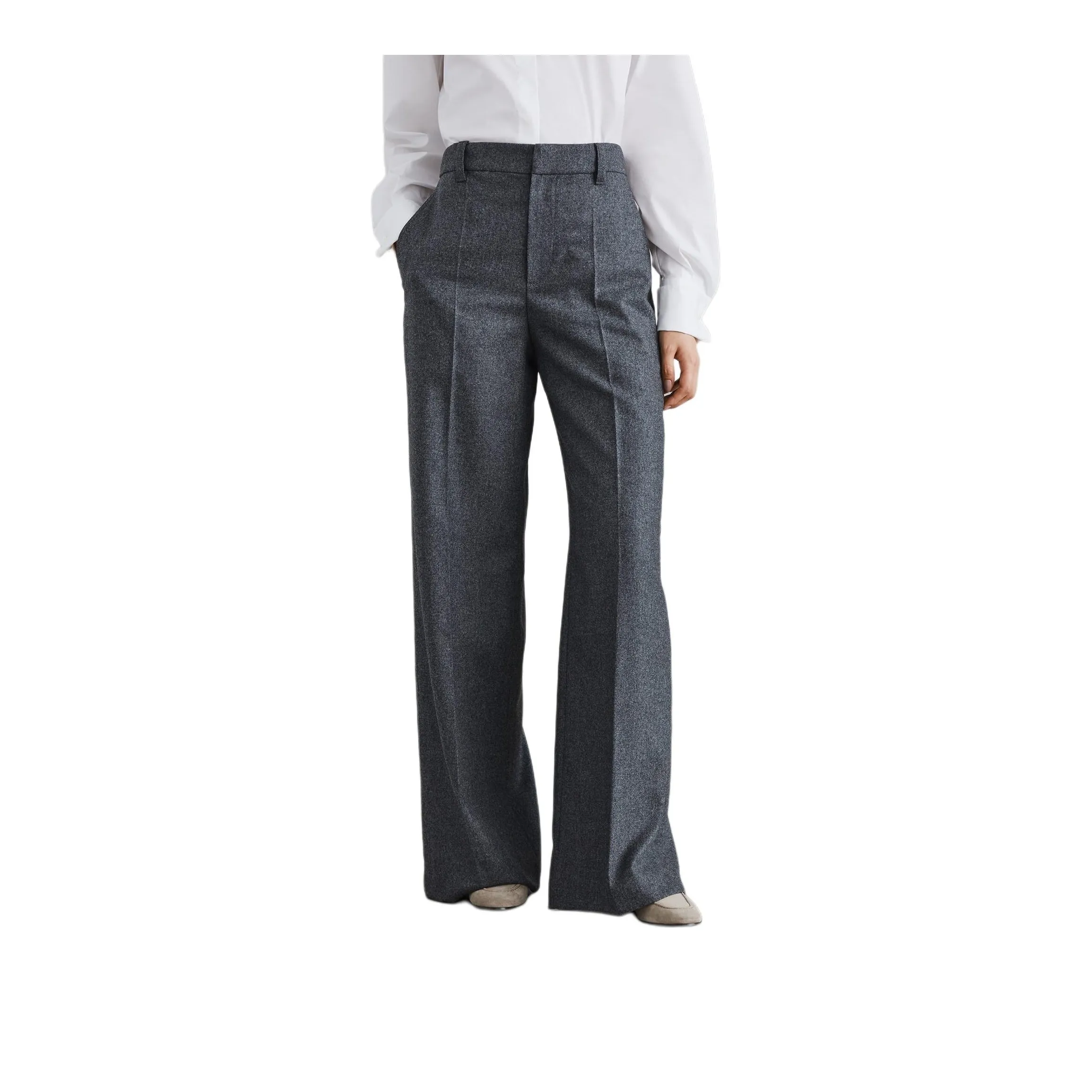 Brunello Cucinelli High-Waist Wide-Leg Tailored Trousers