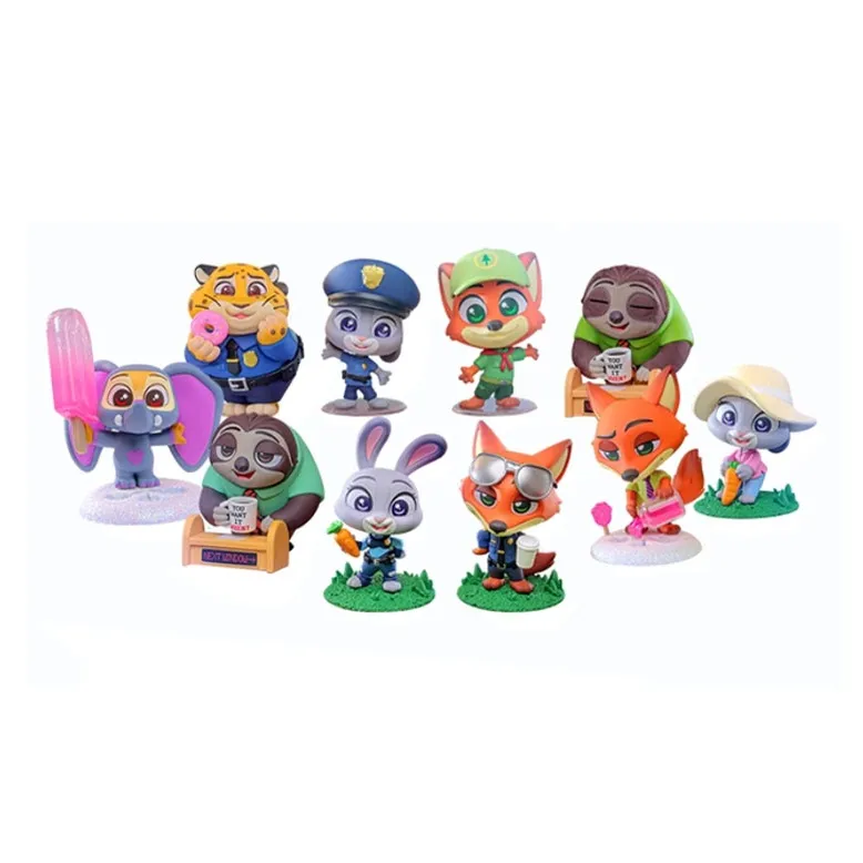 Hot Toys X Disney Zootopia COSBI MINI DOLL Слепые коробки Один Mystery Коробка Целая коробка 8 шт
