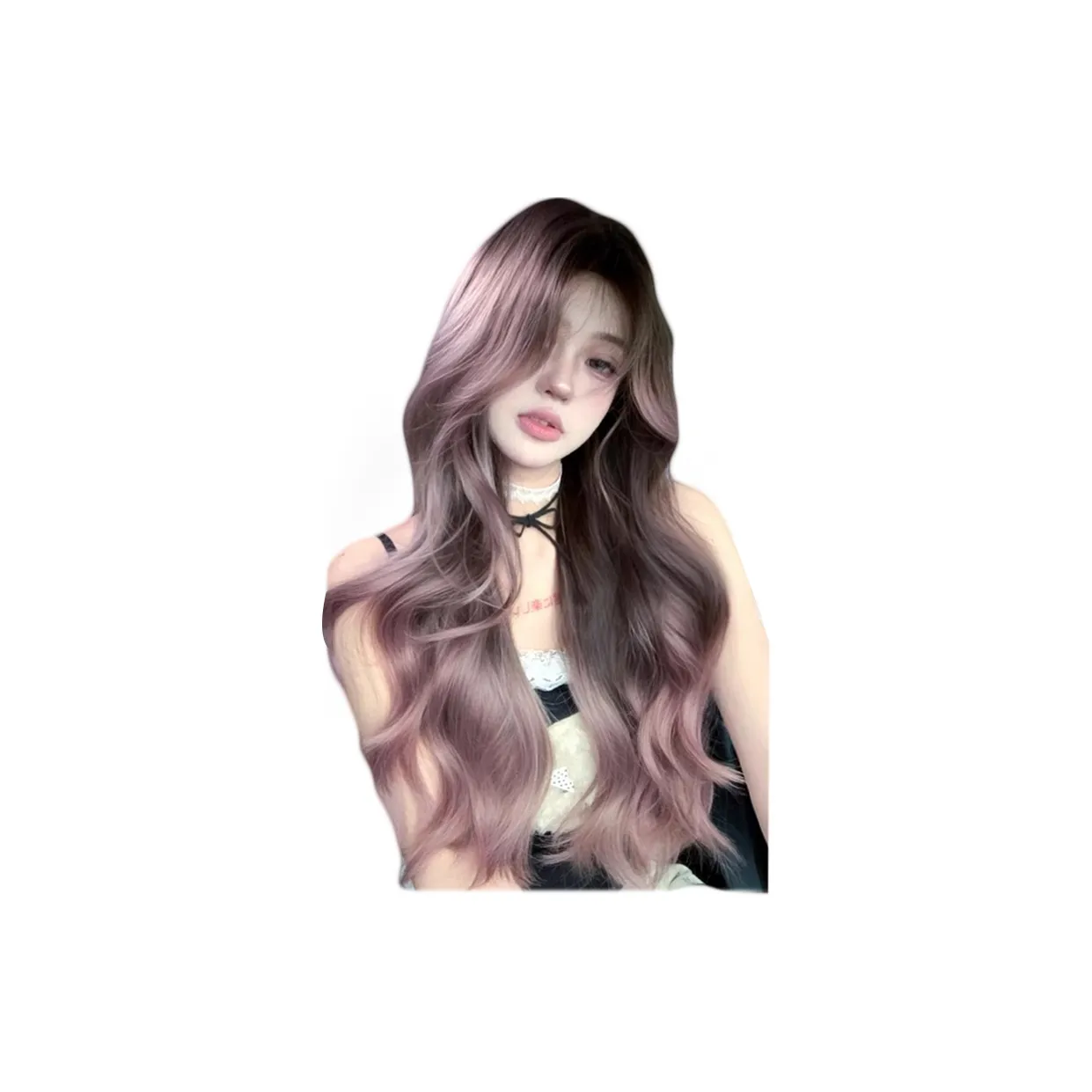 UMIFFA Manta Rose Длинная кудрявая парик Лолита Париж Разрисованная