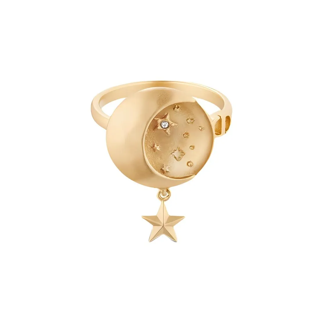 DIOR Faux Crystal Rings Women's Gold