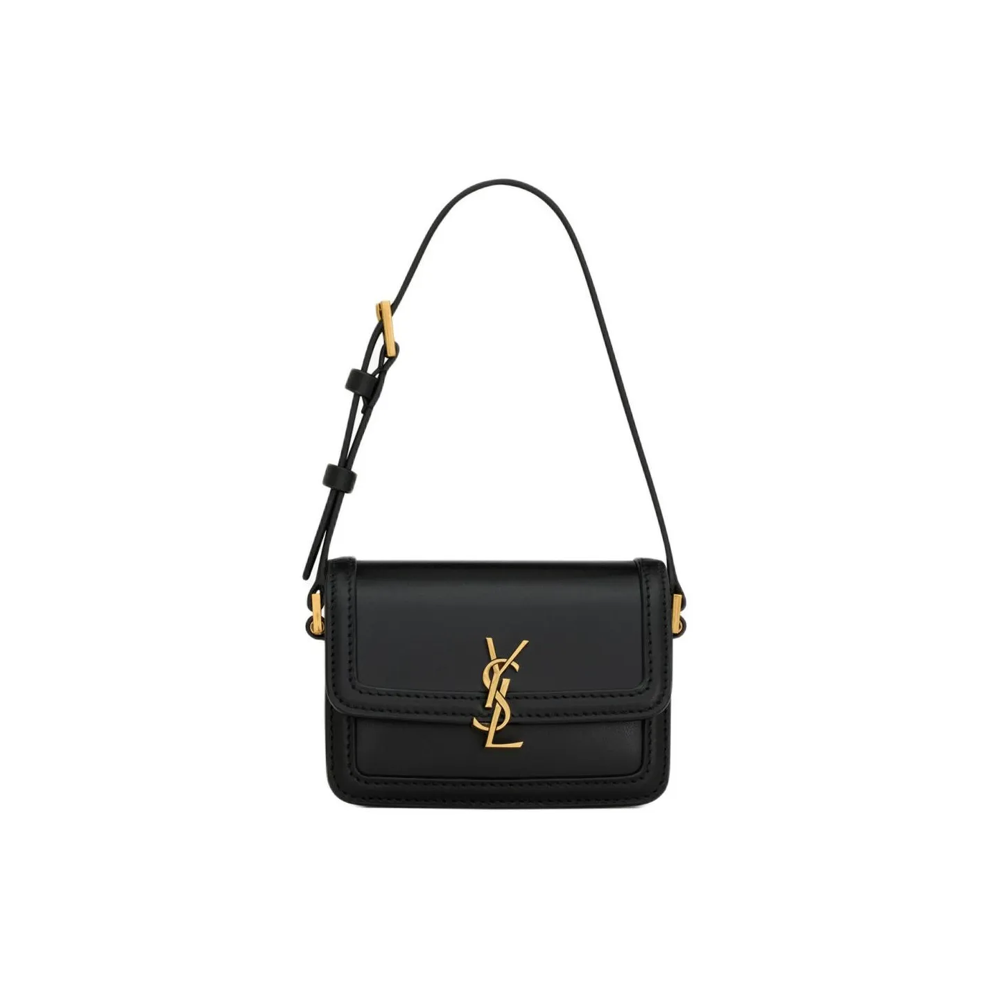SAINT LAURENT SOLFERINO Leather Handbag, Shoulder Bag Women's Black