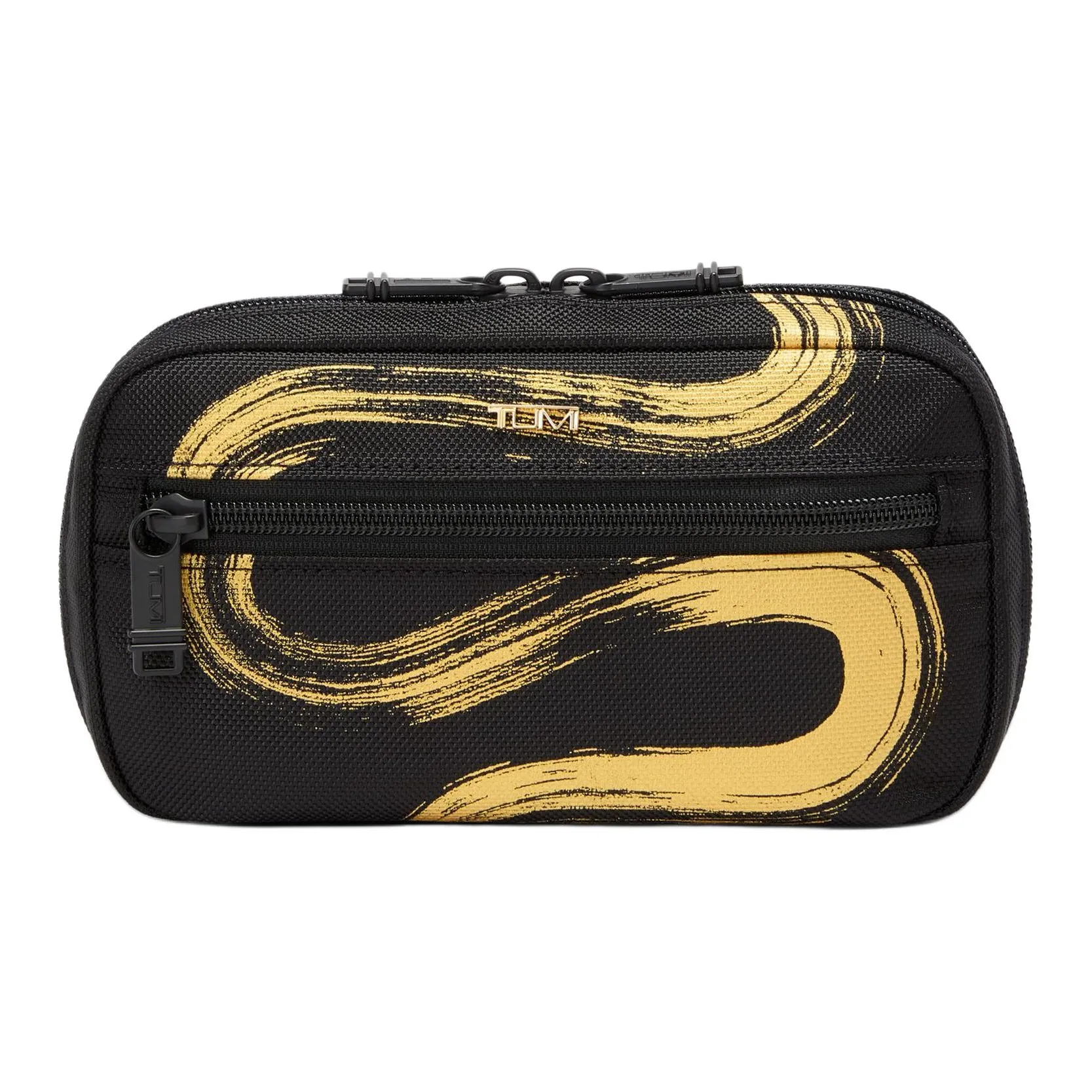 TUMI Nylon Storage Bag Unisex Gold & Black