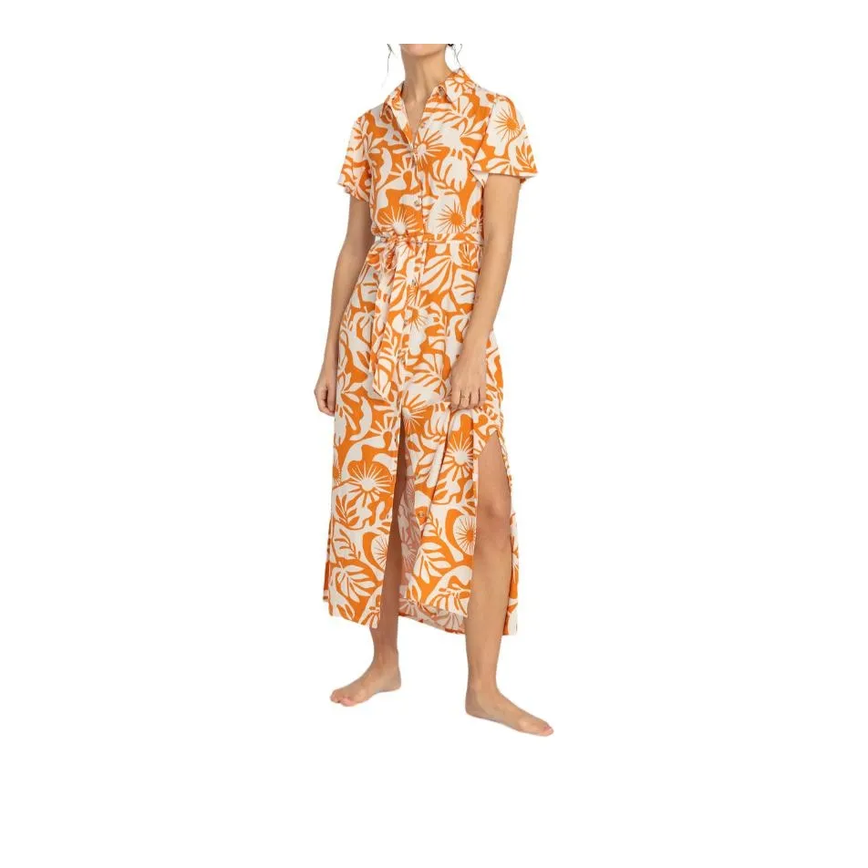 BILLABONG Sweet Day   Maxi Dress Short Sleeved Dresses Women's Yellow