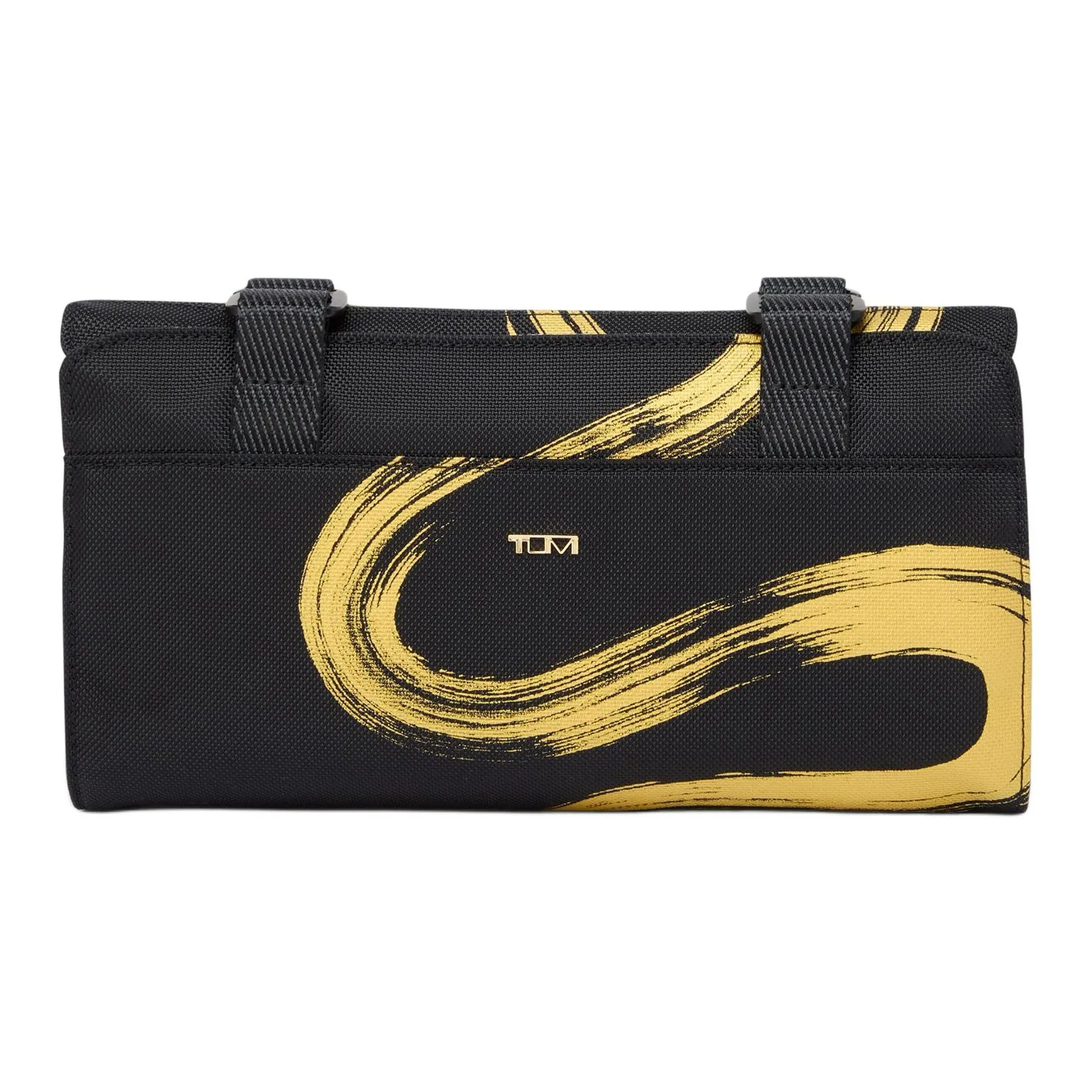 TUMI Nylon Storage Bag Unisex Golden Snake Brush Stroke