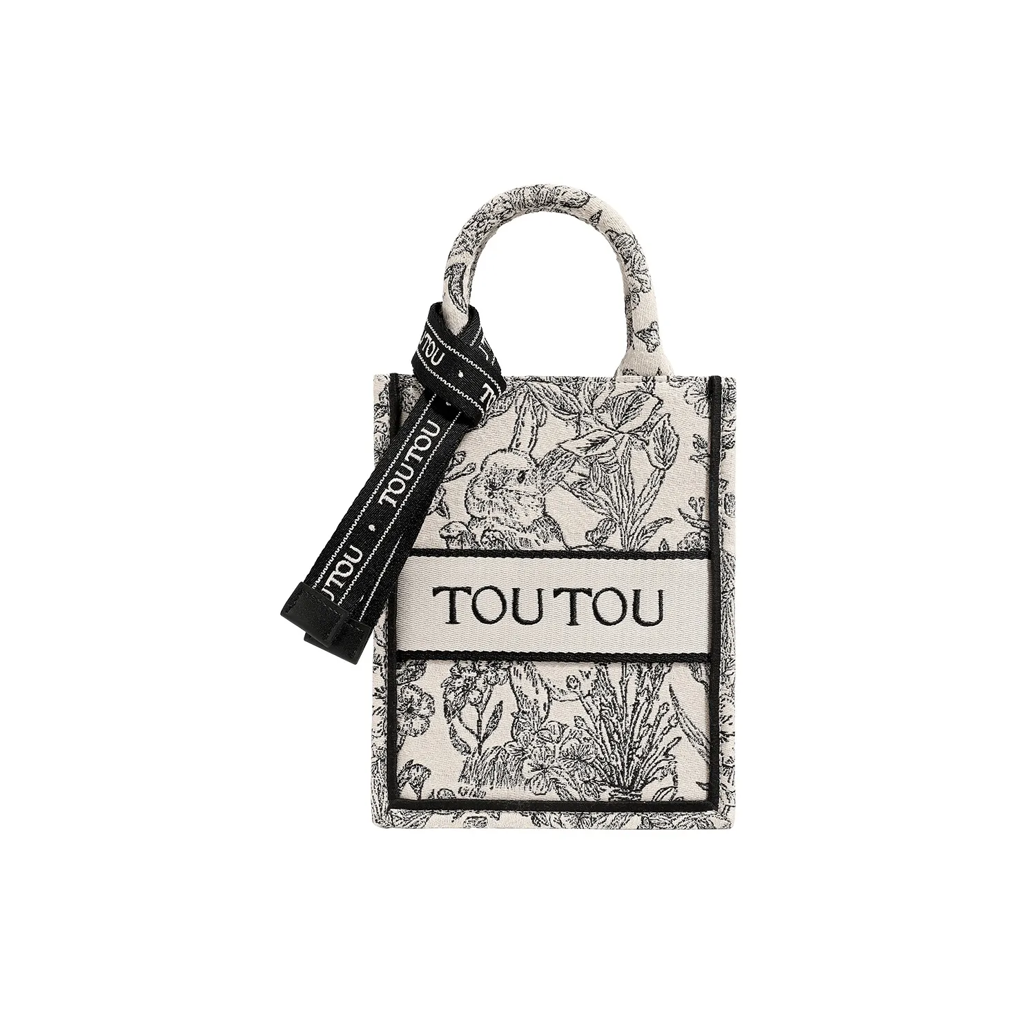 TOUTOU Fabric Crossbody Bag, Handbag Medium Size Women's Oreo Black