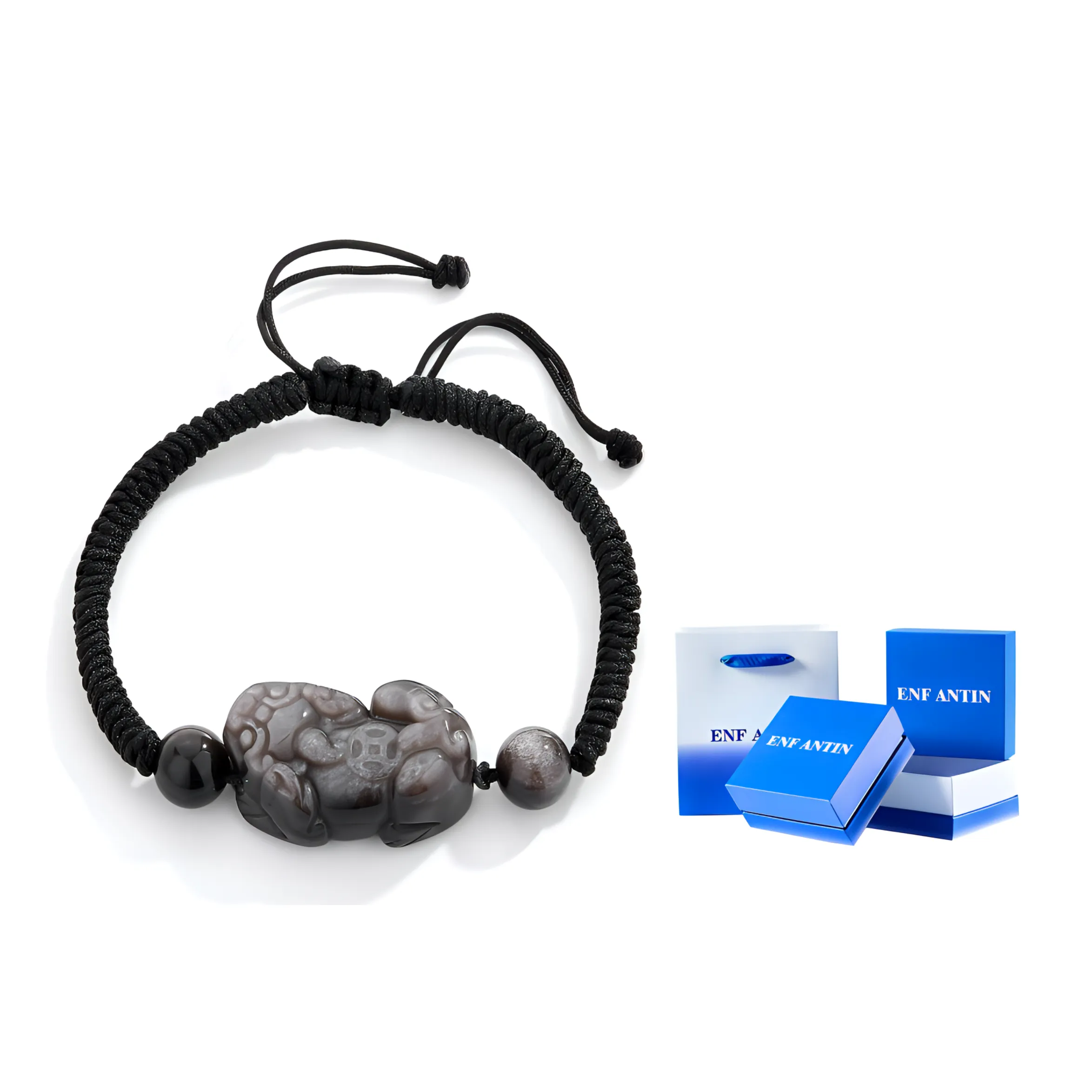 ENFANTIN Обсидиан Браслет Удачи Унисекс