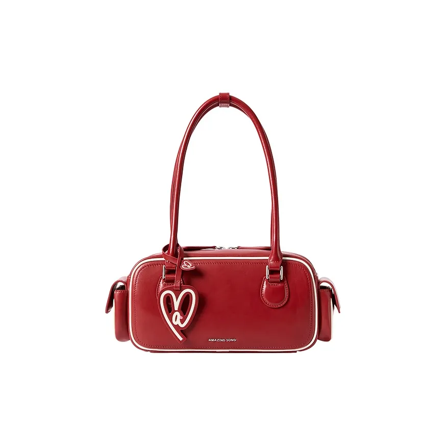 AMAZING SONG Коровья кожа Молния Сумка через плечо Учебная Обычная Женская Красный Серый Белый Темный шоколад