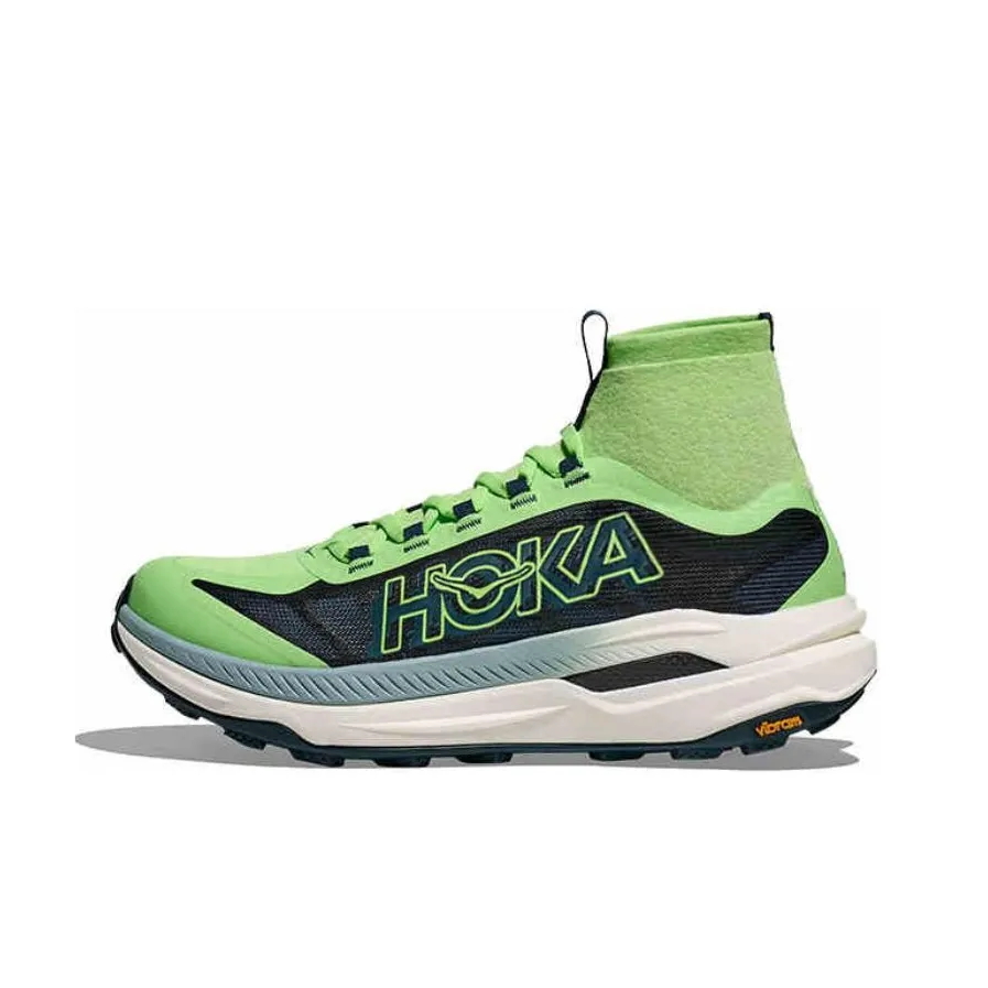 HOKA ONE ONE Tecton X 3 Амортизация Износостойкие Высокие Кроссовки для Беговых Трасс Мужские Зеленые