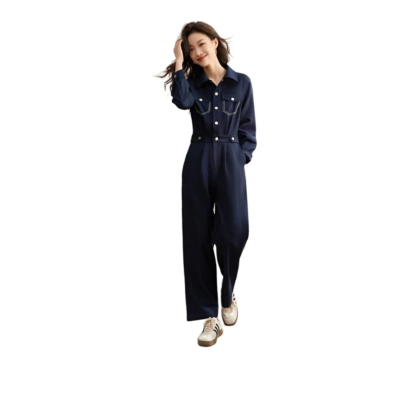 Mo Han Yi Mei Jumpsuit Women's Navy Blue