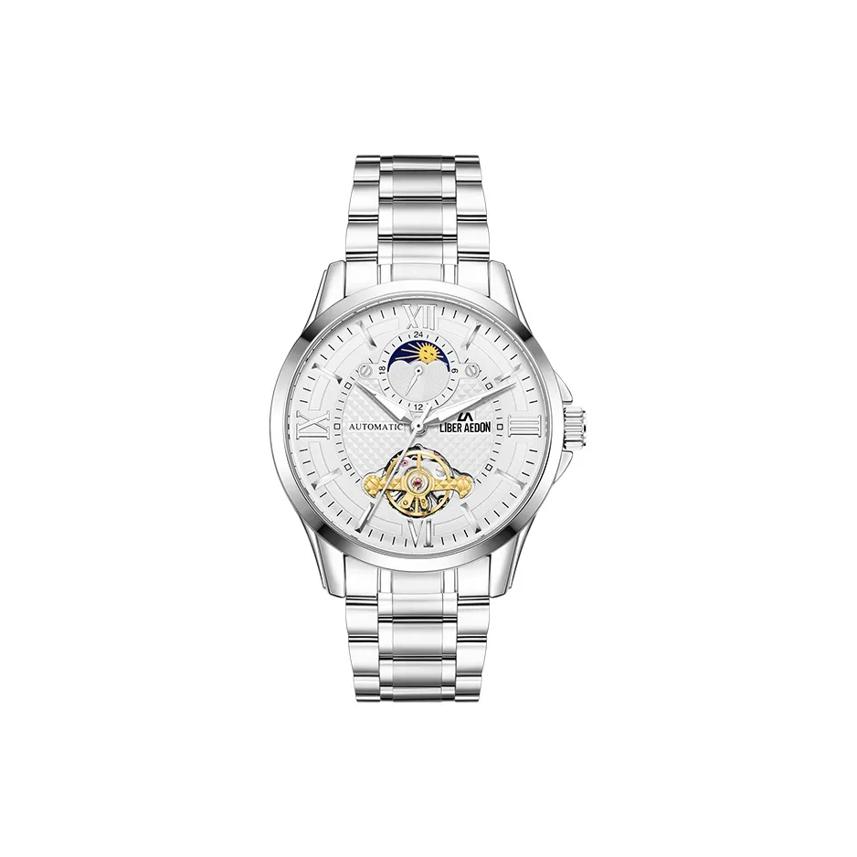 LIBER AEDON Automatic Mechanical Movement Silver Dial Men's Watches Brand Classic Box