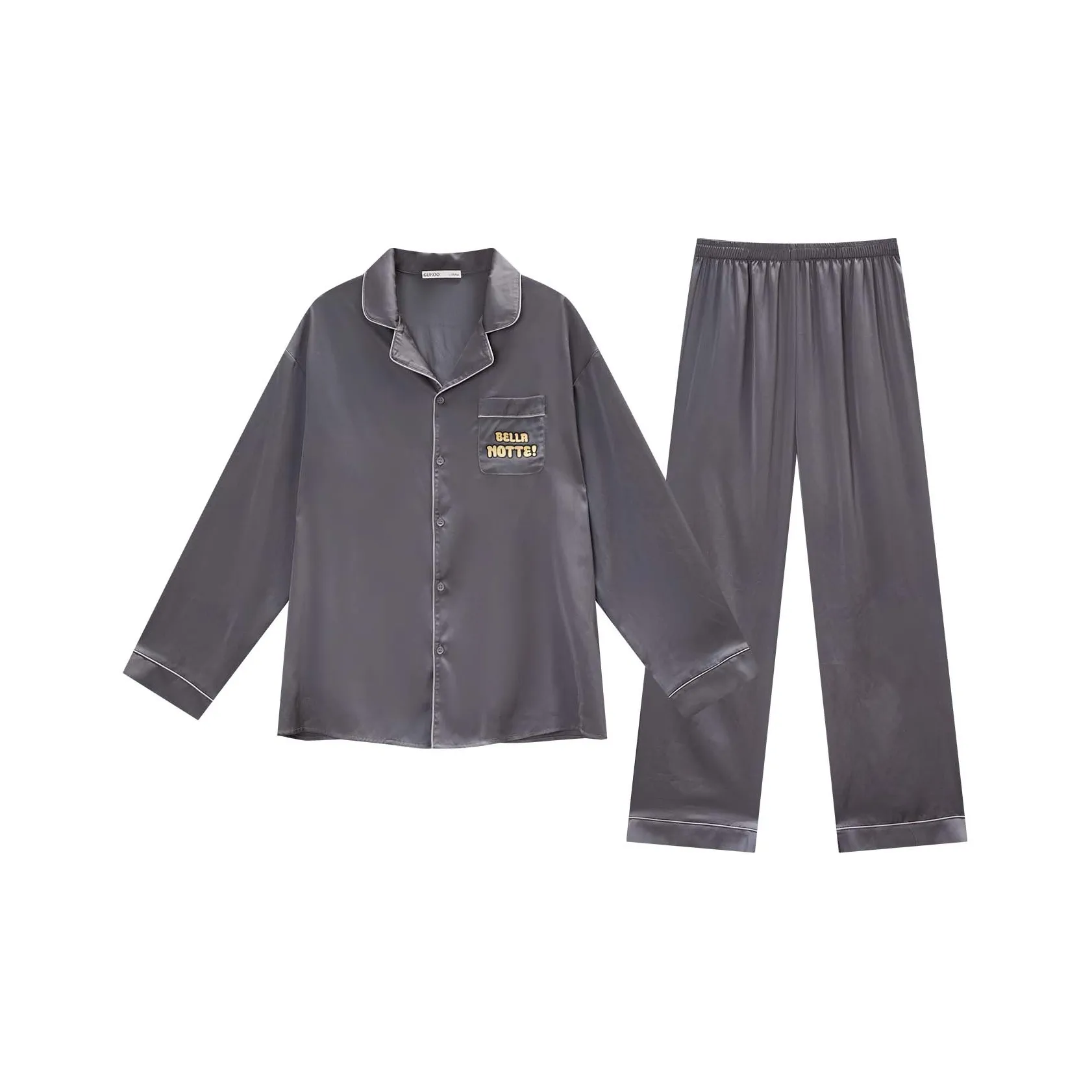 GUKOO x Disney Pajama Set Men's Dark Charcoal Gray