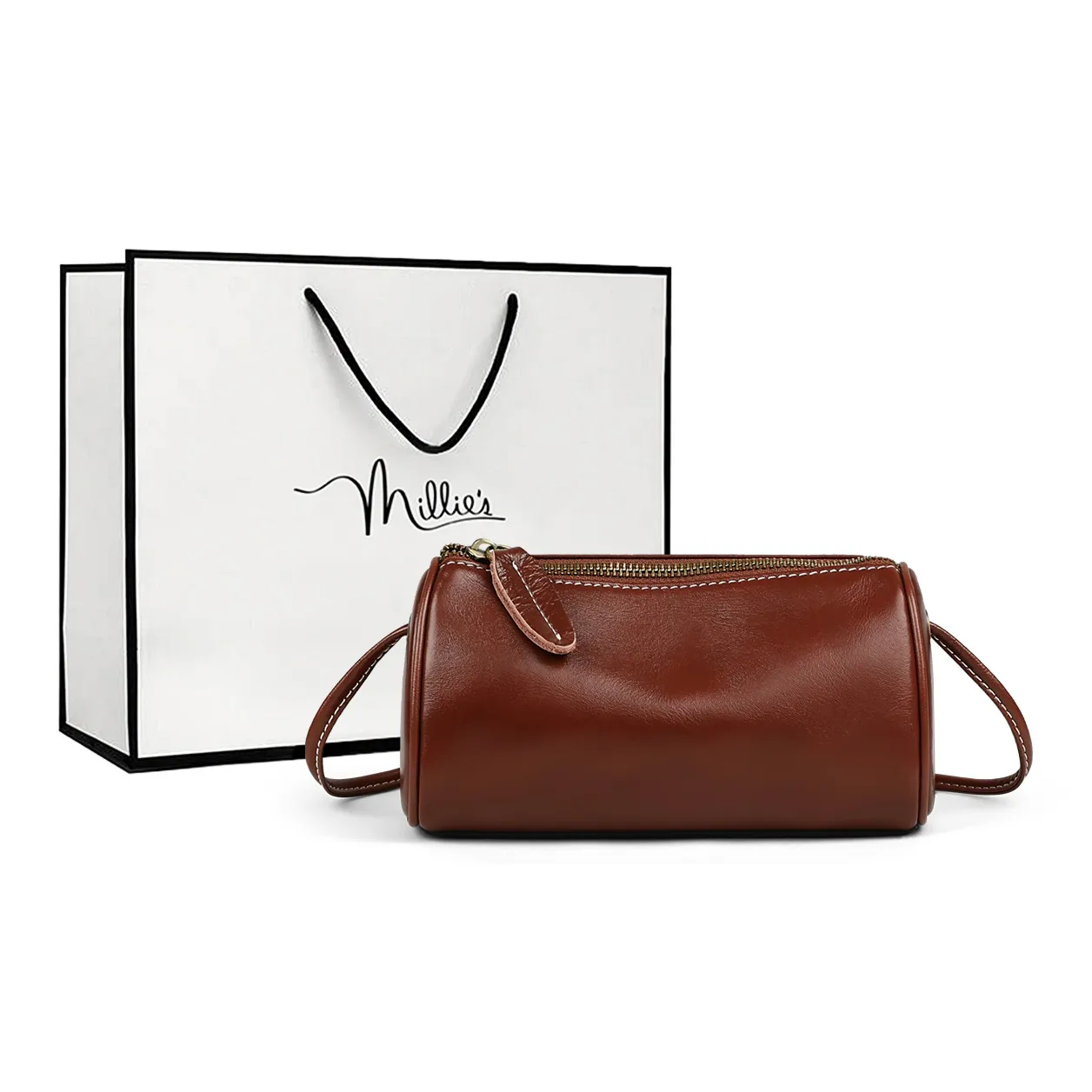 MILLIE'S Сумка через плечо из коровьей кожи цилиндрическая сумка стандартная женская многоцветная