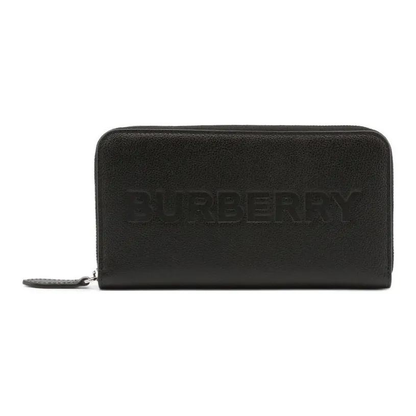 Burberry Porter Leather Flap Continental Long Wallet Black