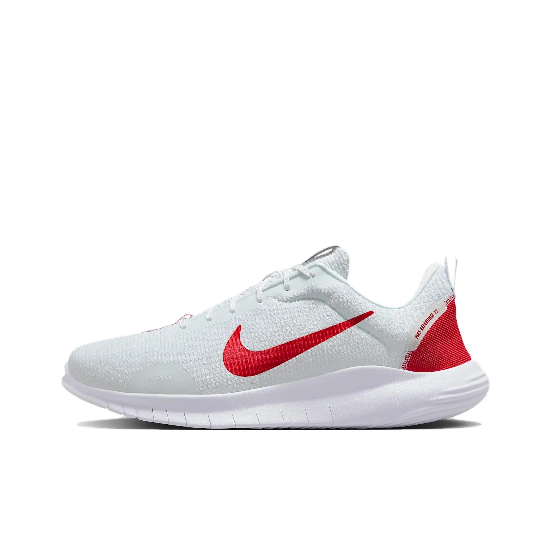 Nike Flex Experience Run 12 Anti Slip Wear Resistant Low Top Casual Running Shoes Men's White Red Extra Wide