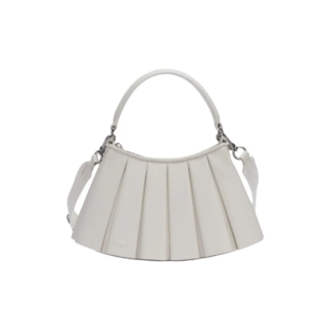 LACOSTE Sheepskin One Shoulder Handbags Small Size Women's White