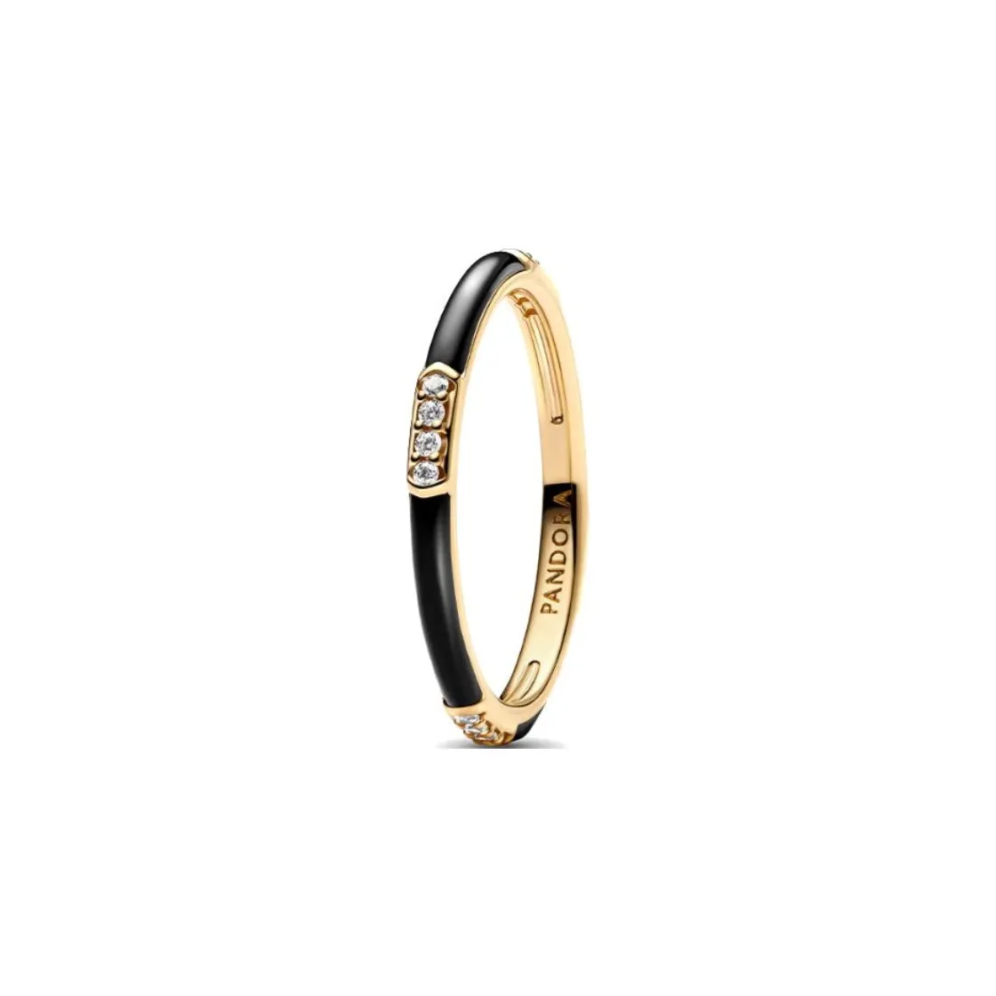Pandora Gold Plated Rings Women's Black