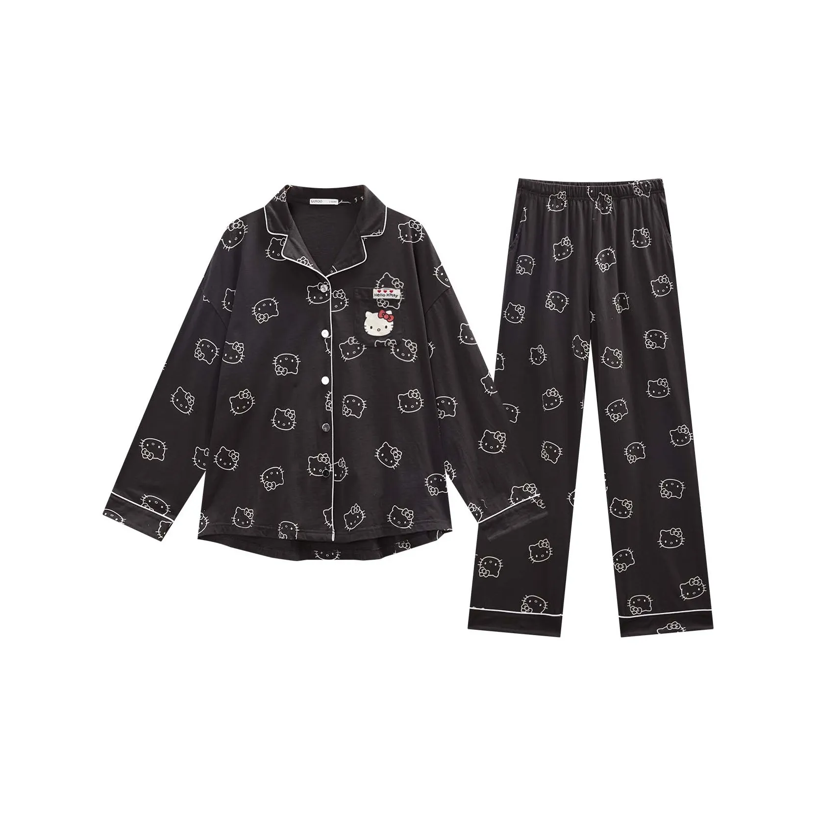 GUKOO x Hello Kitty Pajama Set Women's Graphite Gray