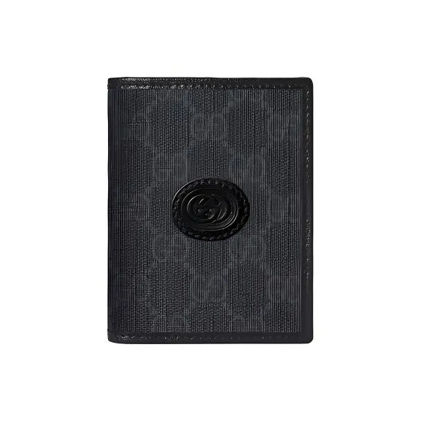 GUCCI Canvas With Leather Trim Wallet Mini Men's Black