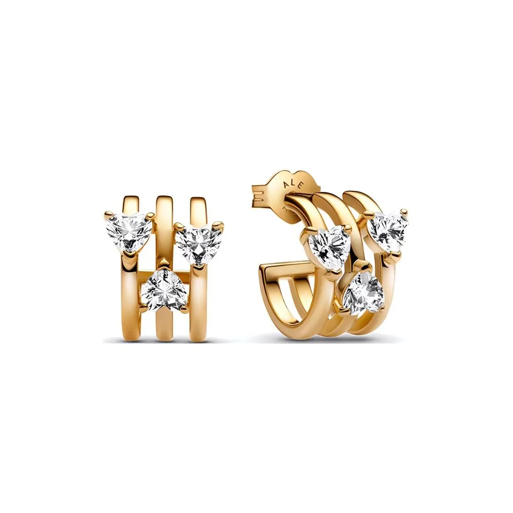 Pandora Gold Plated Earrings Women's Gold