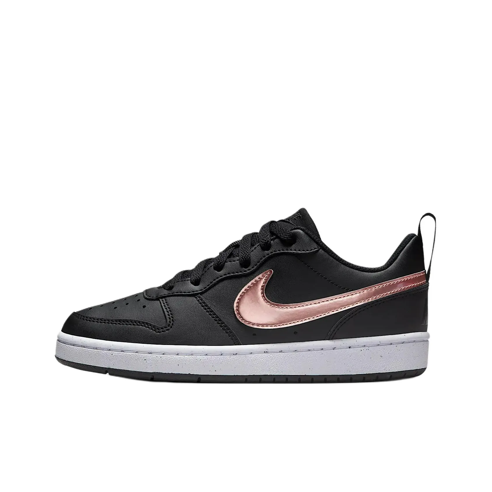 Nike Court Borough Slip Resistant Abrasion Resistant Низкий Топ Детские Скейтбординги Черный Золотой