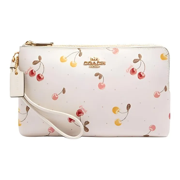COACH PU With Artificial Leather Pochette Wrist Clutch Handbag Regular Women's White