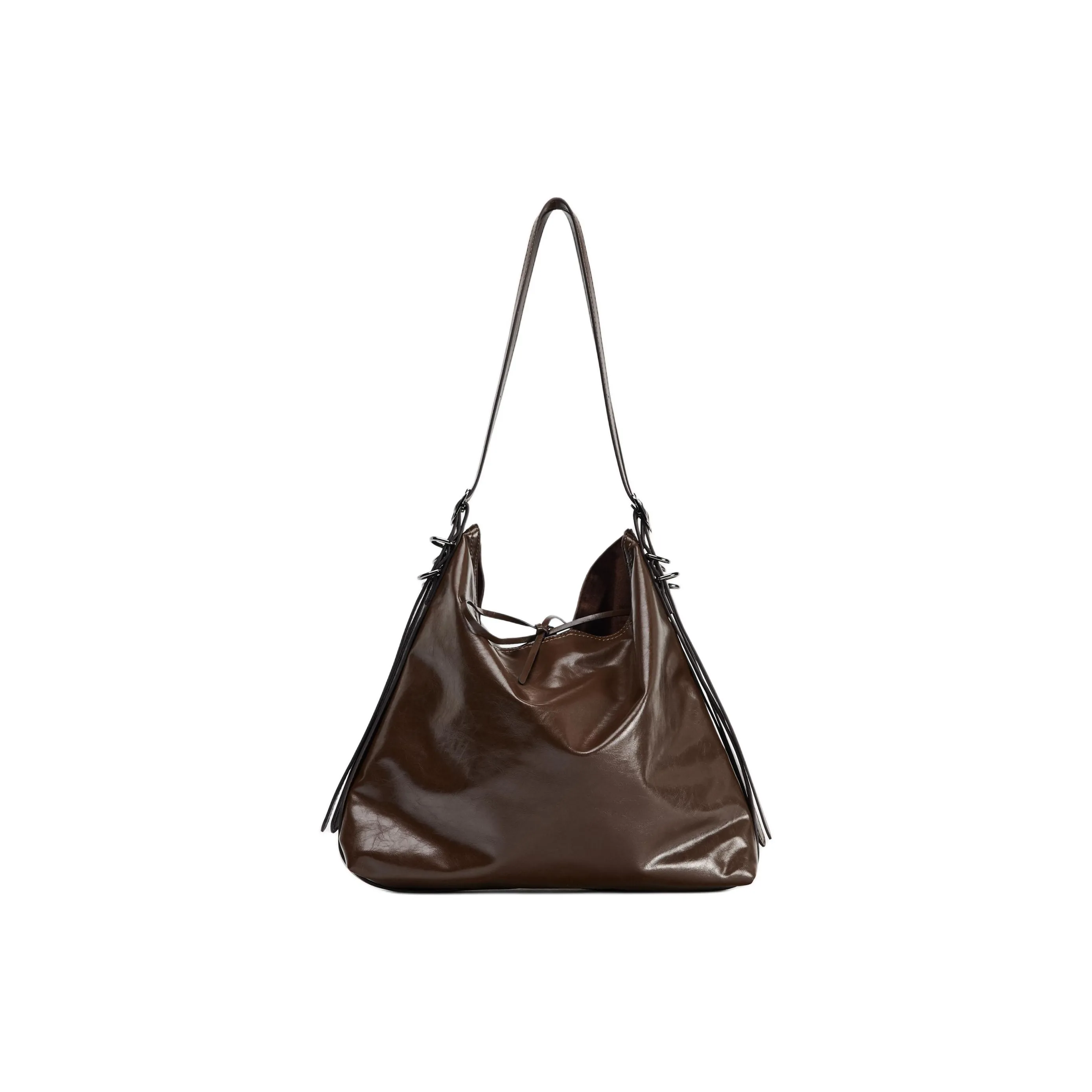 ZARA PU Handbag, Shoulder Bag Regular Women's Brown