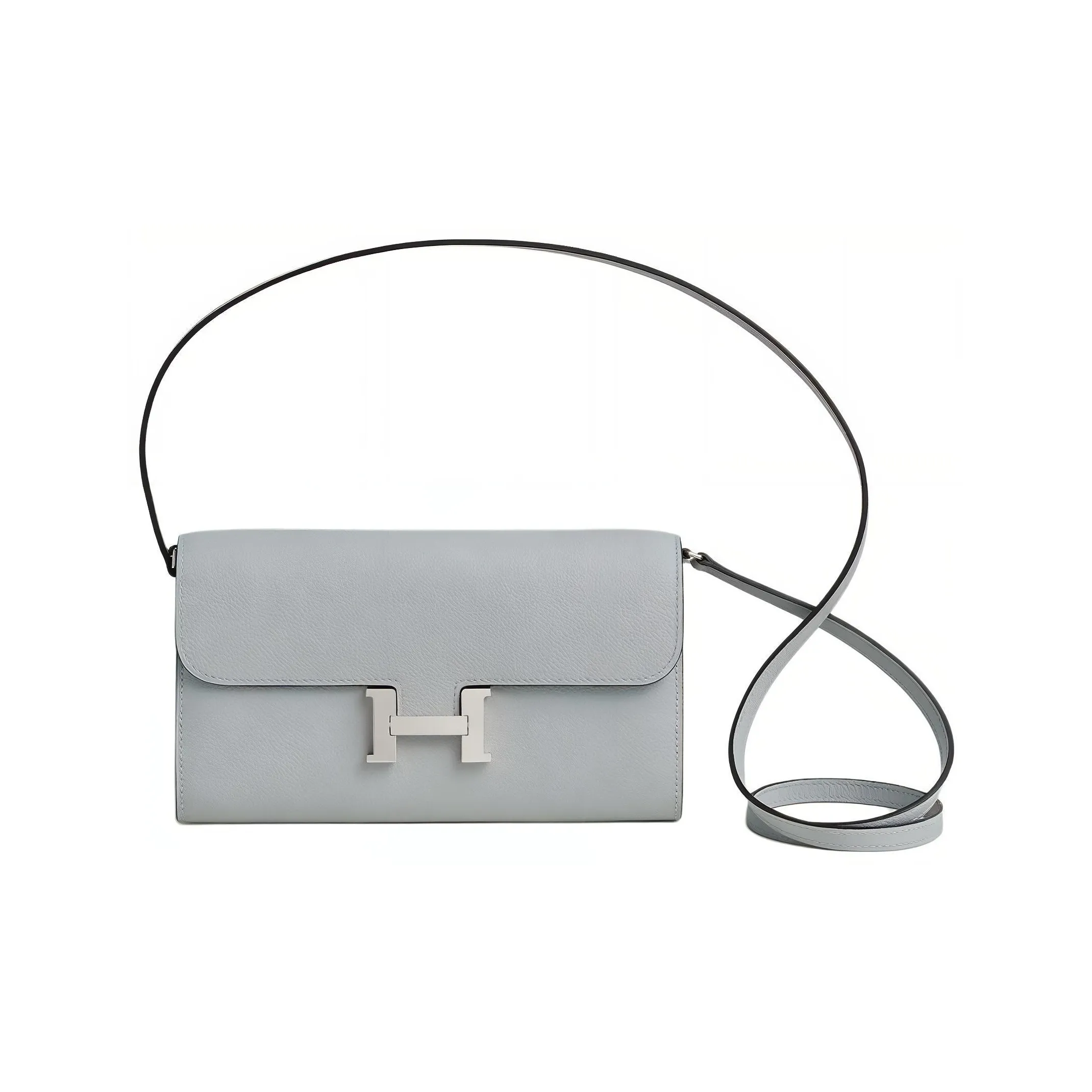 HERMES Constance To Go Evercolor Calfskin Wallet, Handheld, Shoulder Bag, Crossbody Bag Women's 8U Bleu Glacier Blue