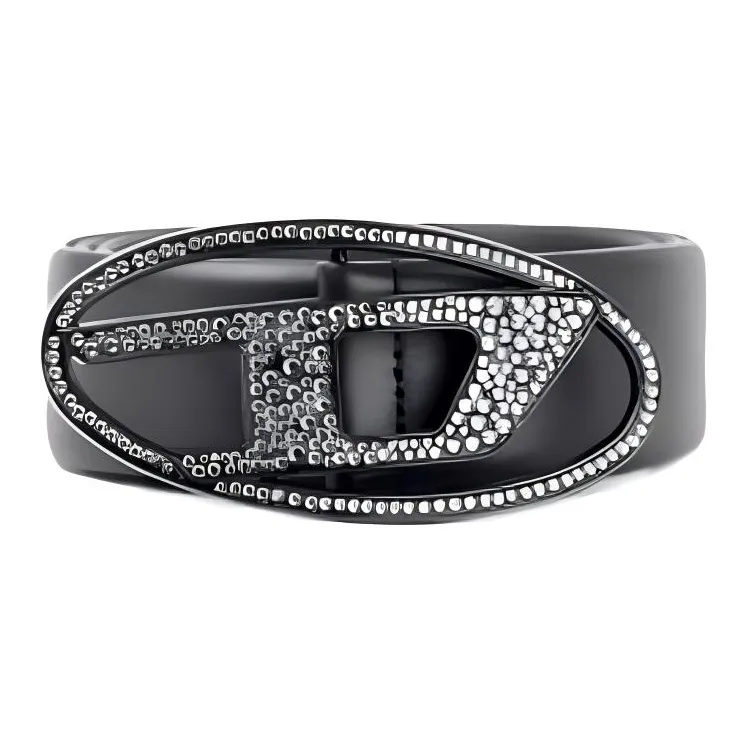 DIESEL Кожаные ремни Женские Черный 4CM