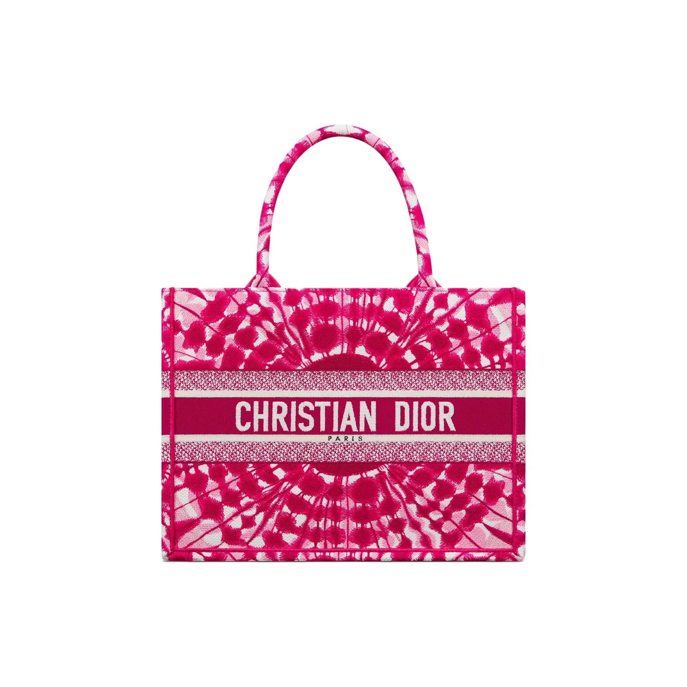 DIOR Miss Dior Cotton Tote Bag, Shopping Bag, Handbag Medium Size Women's Fuchsia