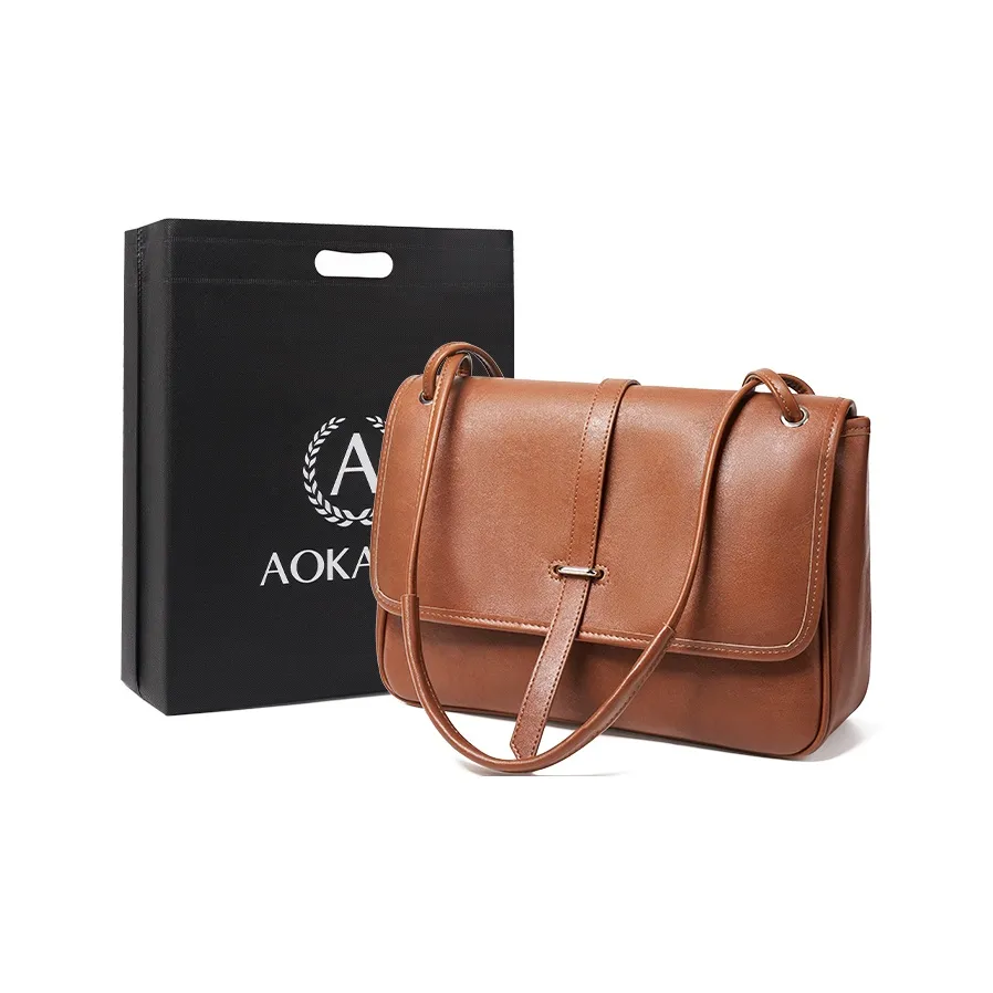 AOKANG Сумка из коровьей кожи Сумка через плечо Сумка на плечо Сумка-хобо Женская Карамельный коричневый Кофейный