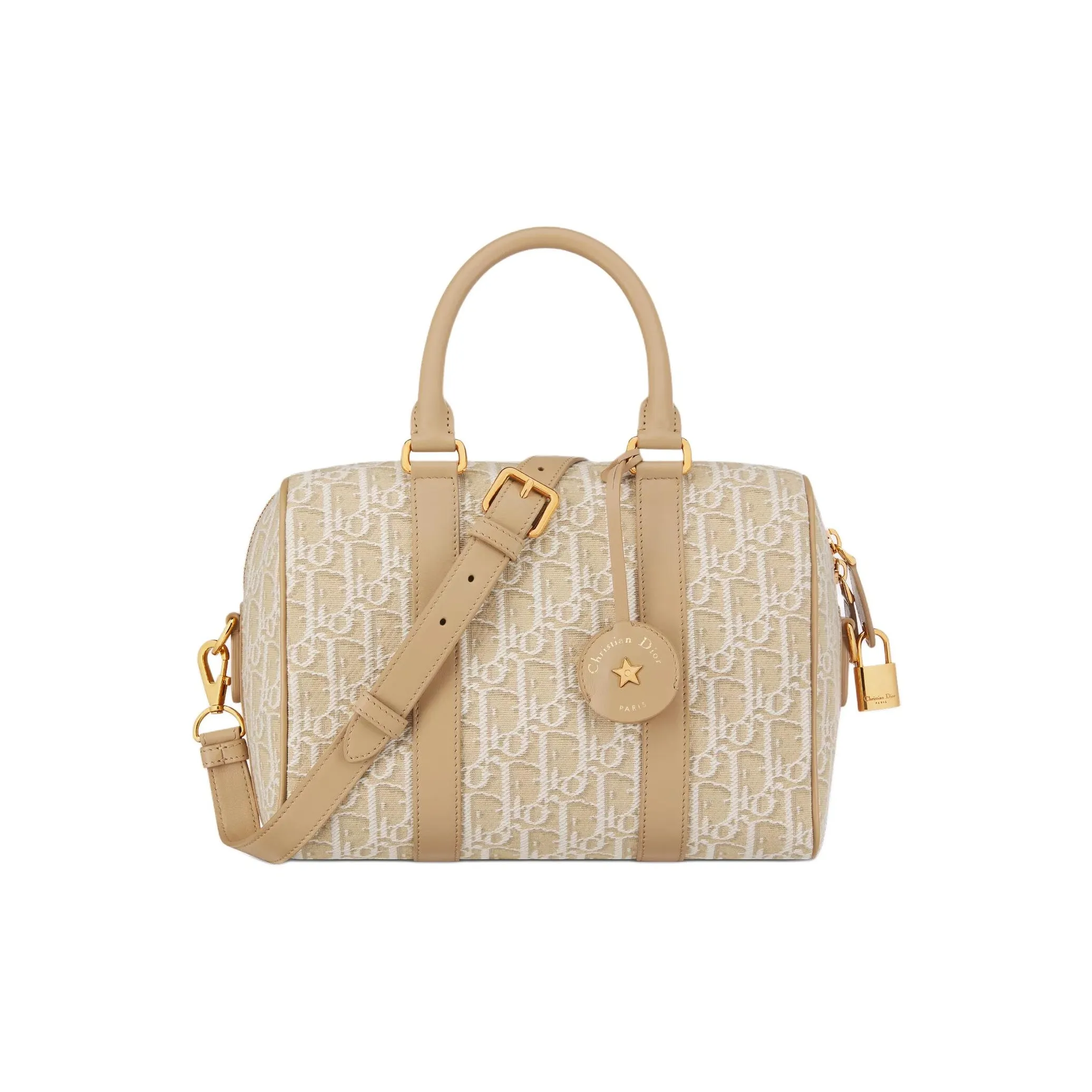 DIOR Groove Cotton Shoulder Bag Crossbody Bag Handbag Women's Natural