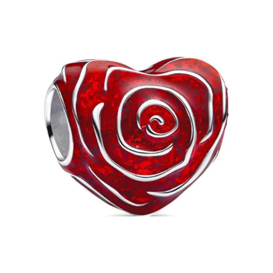 Pandora 925 Sterling Silver Pendants Women's Red