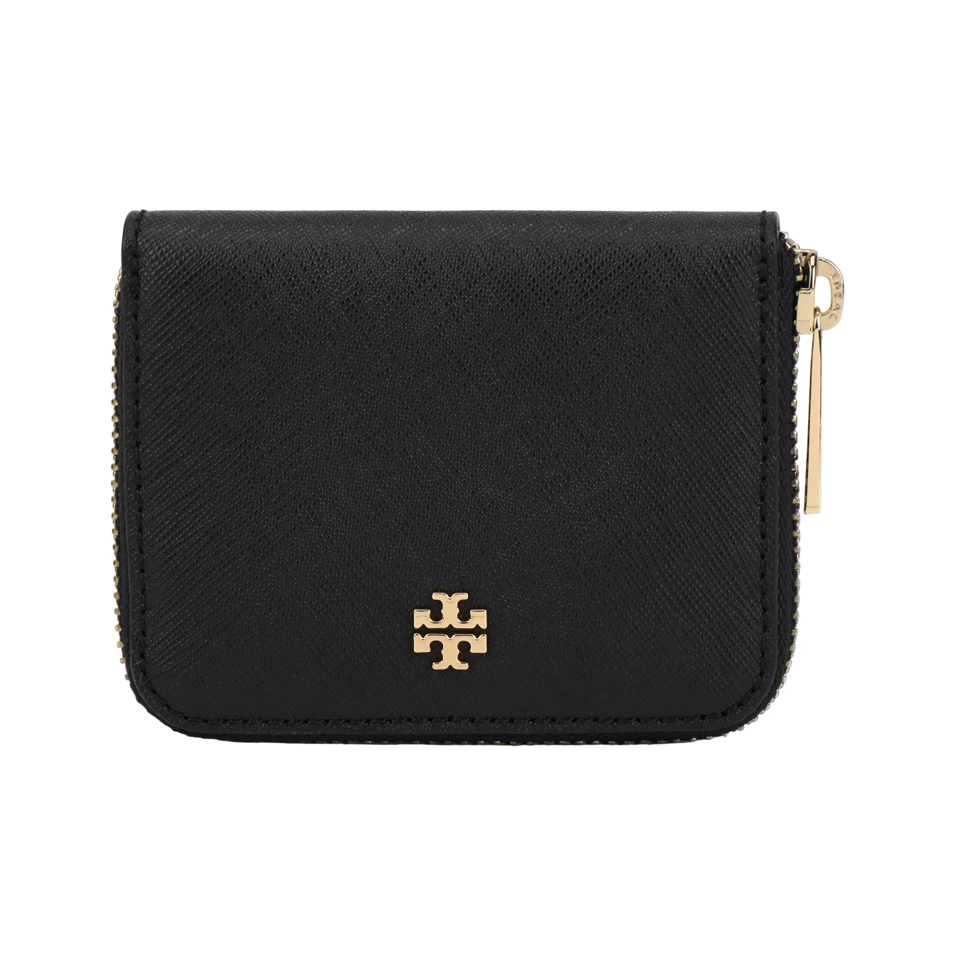 TORY BURCH Emerson Saffiano Leather Coin Purse Women's Black