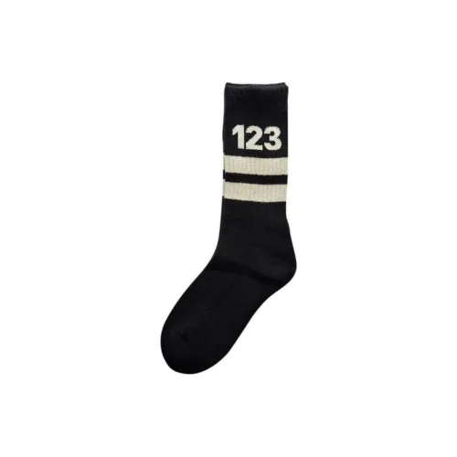 RRR 123 1 шт Черный Унисекс MID Носки до икры