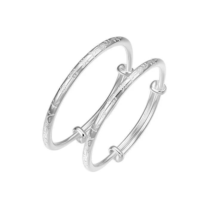 ZHOU LIU FU S999 Fine Silver Bangles Kids'