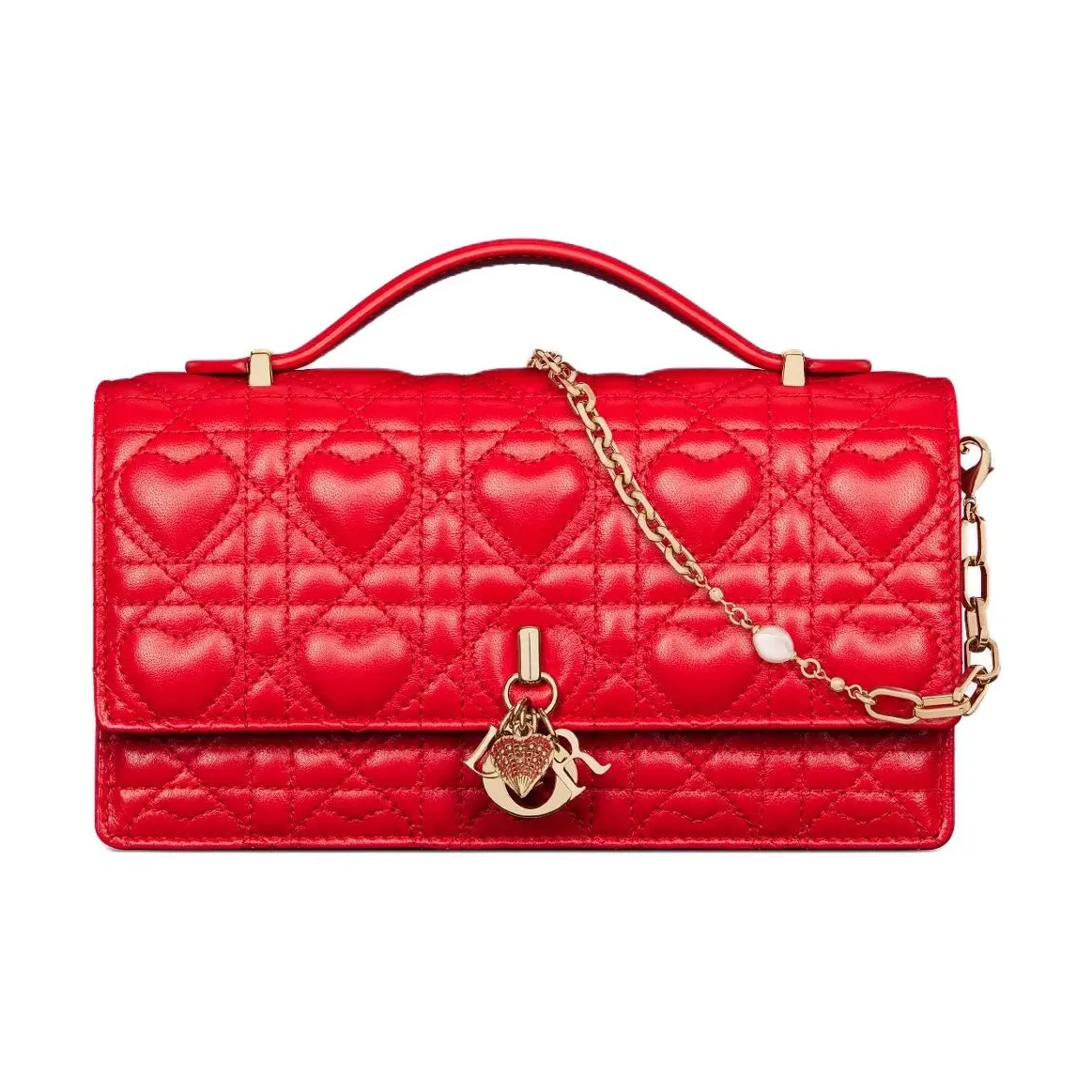 DIOR My Dior Sheepskin Shoulder Bag, Crossbody Bag, Handbag Mini Women's Red