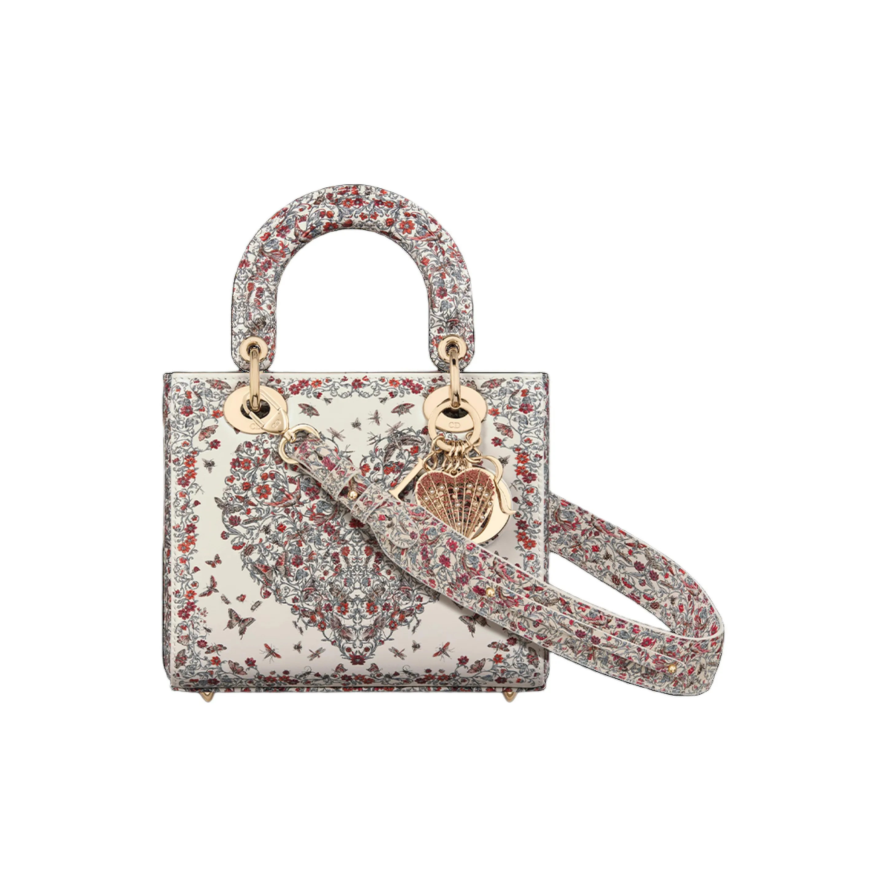 DIOR Lady Dior Calfskin Shoulder Bag Crossbody Bag Handbag Small Size Women's Multicolor