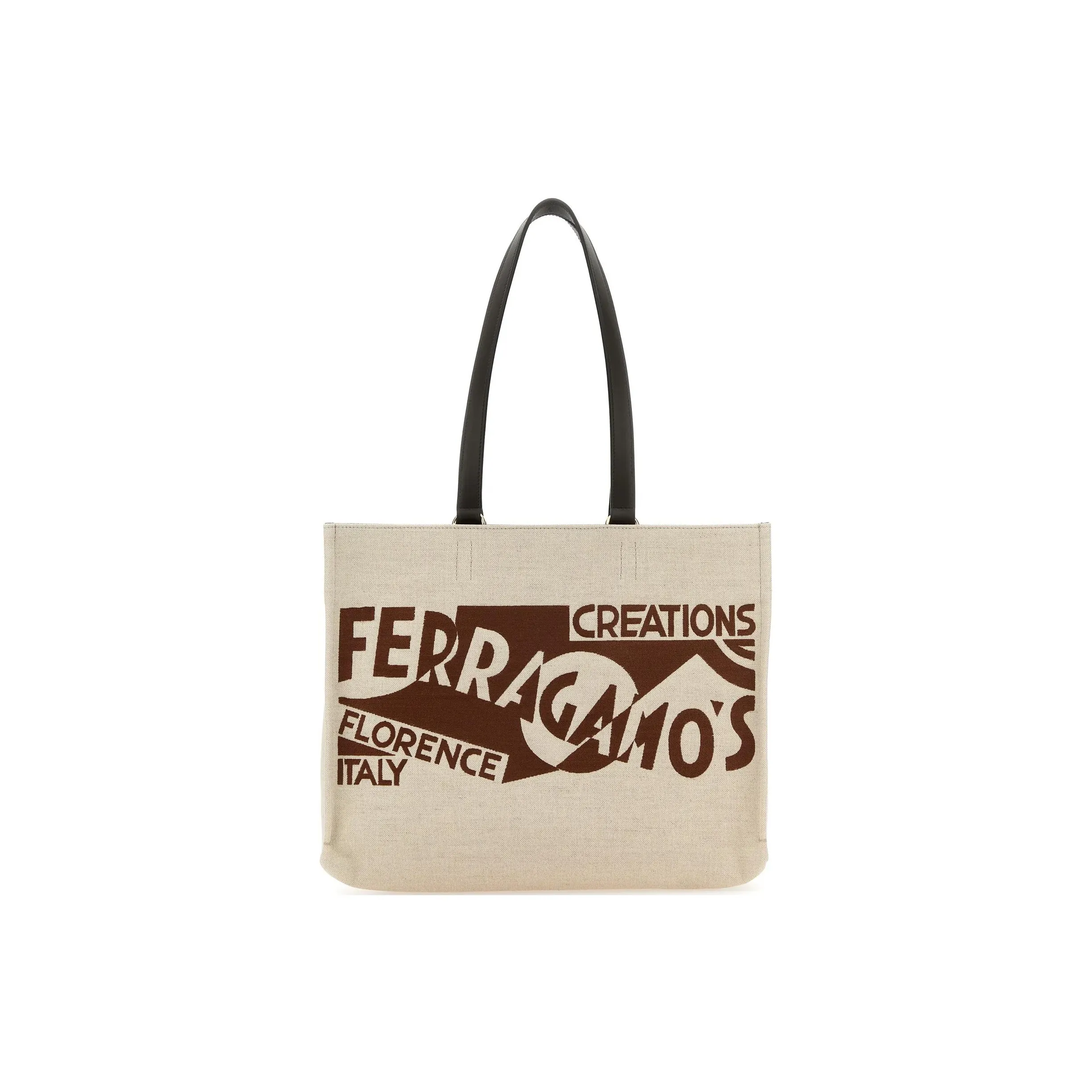 FERRAGAMO Canvas Canvas Bag Tote Bag Shopping Bag Shoulder Bag Handbag Women's Sand