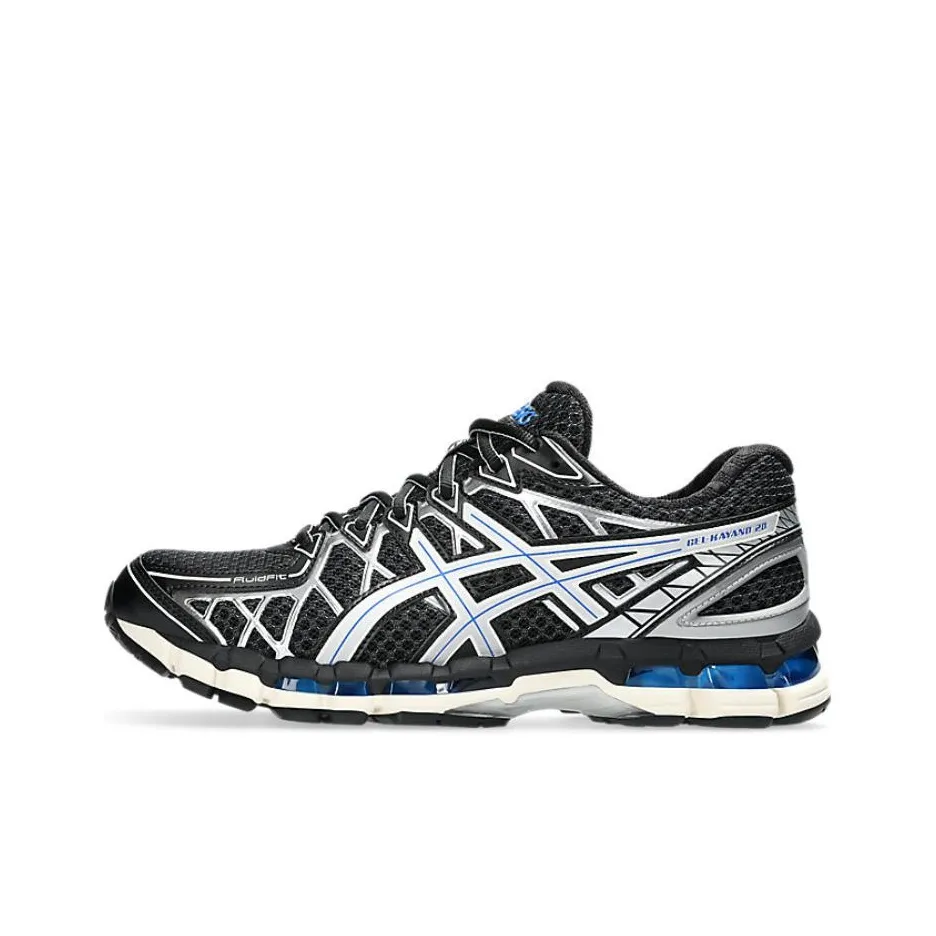 Asics Gel Kayano20 Устойчивый к истиранию Низкий Топ Марафон Обувь для Беговых Длинных Дистанций Унисекс Черный Серебряный