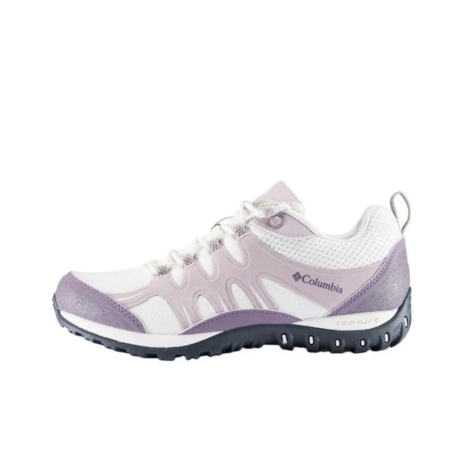 Columbia совместный бренд Peakfreak Аbrasion Resistant Водонепроницаемая Поддержка Низкий Верх Альпинистская Обувь Женская Фиолетово-Белая