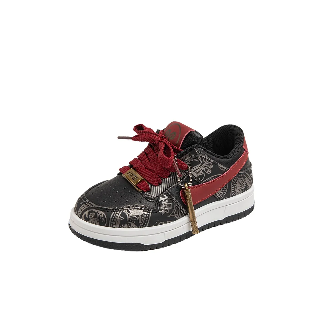 CAMKIDS Slip Resistant Anti Kick Water Resistant Low Top Kids' Skateboarding Shoes Black Kids'