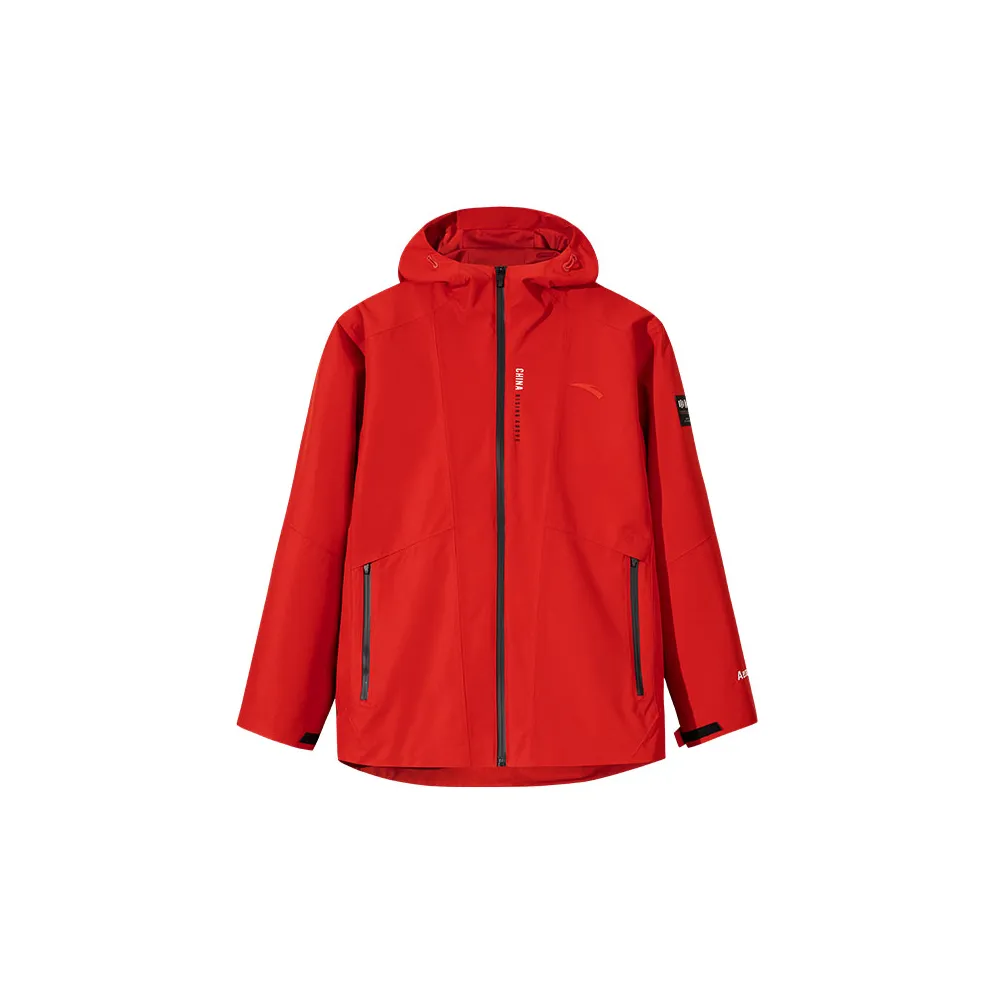 Anta Variety Тренировки Коллекция Офис Повседневный Водонепроницаемый Ветровка Мужской Классический Красный