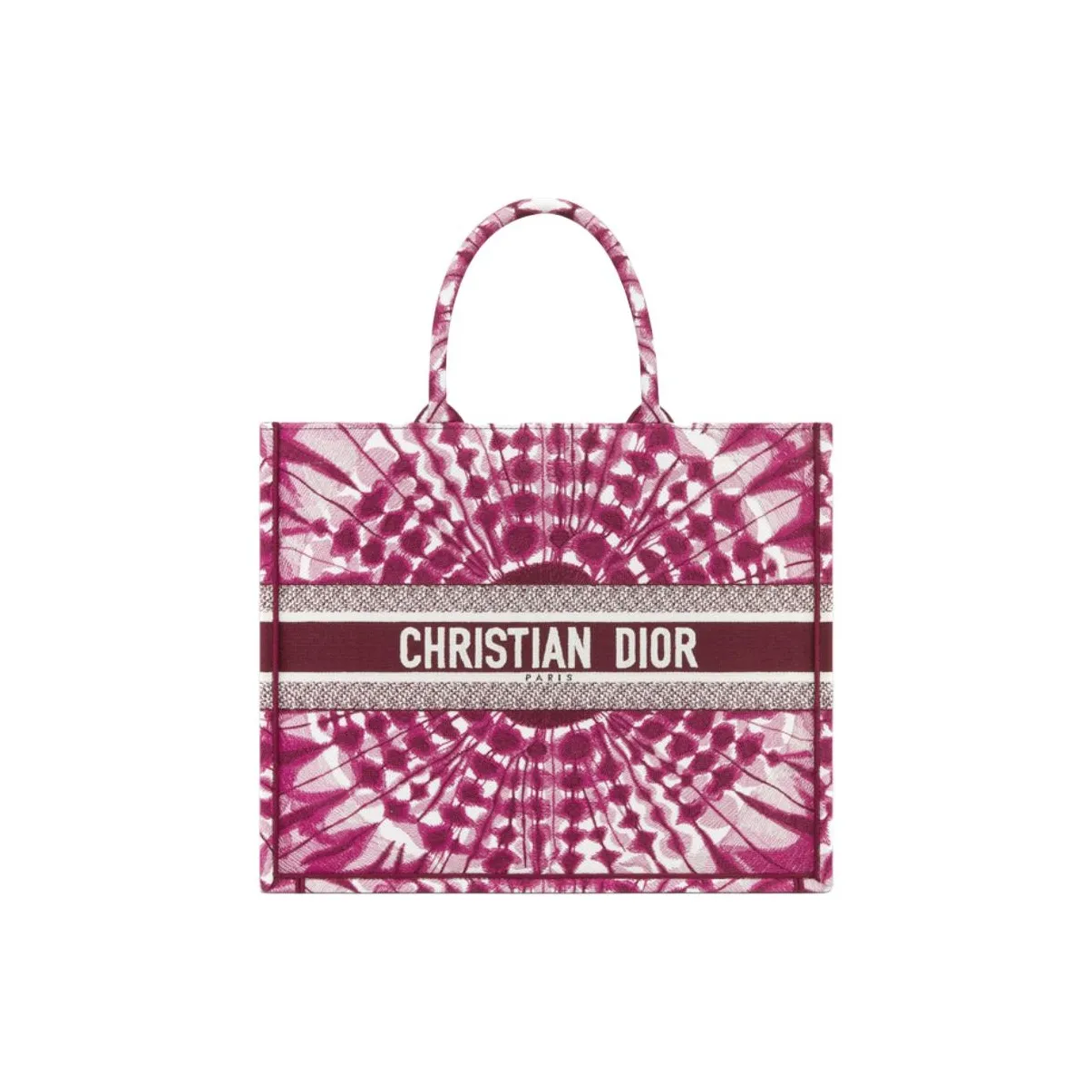 DIOR Miss Dior Cotton Tote Bag Shopping Bag Handbag Large Size Women's Purple